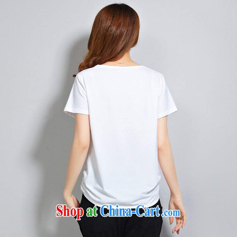 o Ya-ting 2015 New, and indeed increase, female summer thick mm video thin girls with T-shirt loose round-neck collar T shirt white XL recommends that you 140 - 160 jack, O Ya-ting (aoyating), online shopping