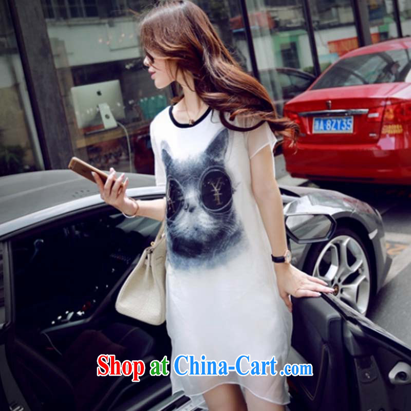 100, and 2015 new Snow woven shirts thick mm and indeed increase, female short-sleeve thick sister graphics thin dresses A 2255 black XXXL, 100, and, shopping on the Internet