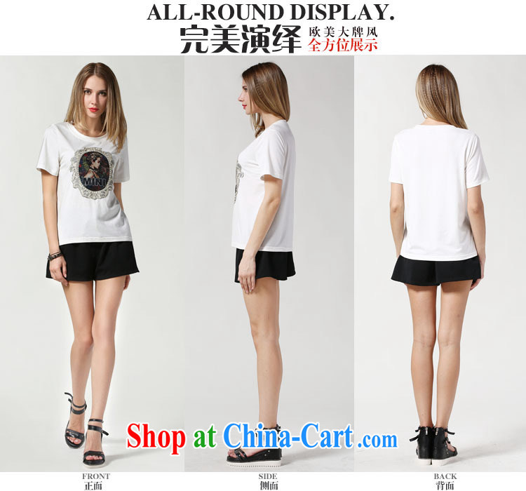 Elizabeth and discipline in Europe and by 2015 the code female summer New Beauty trend patterns stamp short-sleeve cotton T-shirt thick mm loose female T-shirt SN 3616 - White 5 XL pictures, price, brand platters! Elections are good character, the national distribution, so why buy now enjoy more preferential! Health