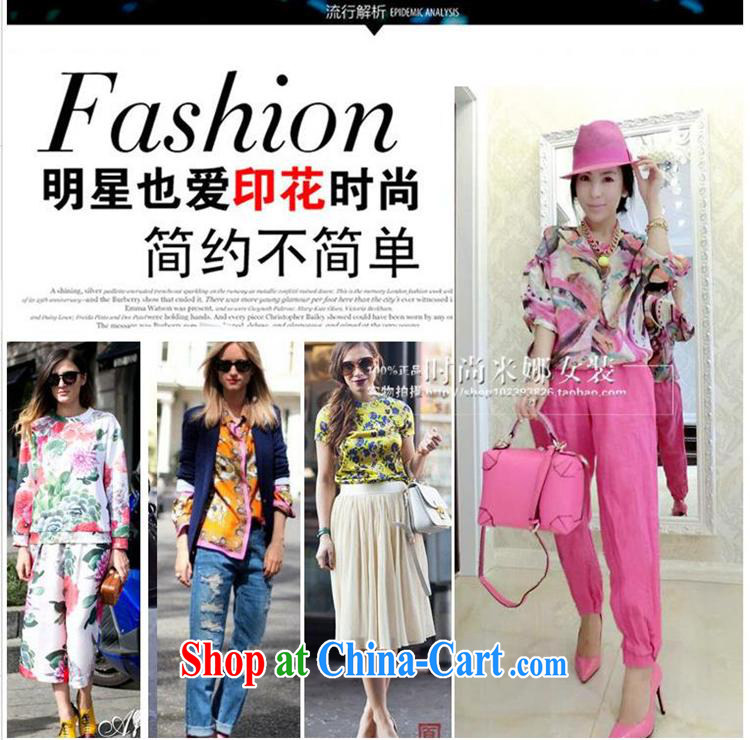 Black butterfly * European site 2015 spring and summer new, large, a colorful stamp T-shirt + Harlan 9 pants stylish package Women fancy XXXL pictures, price, brand platters! Elections are good character, the national distribution, so why buy now enjoy more preferential! Health
