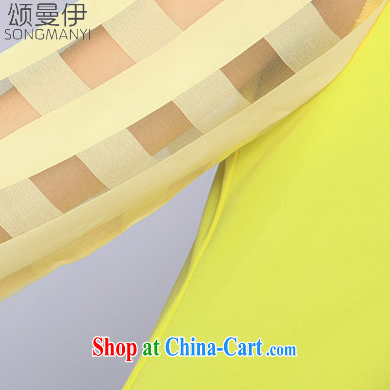 Also, the 2015 summer new Korean version the code dress stylish Solid Color 7 cuffs loose video thin dress shirt T female 612 yellow XXXXL, of Manchester, and shopping on the Internet