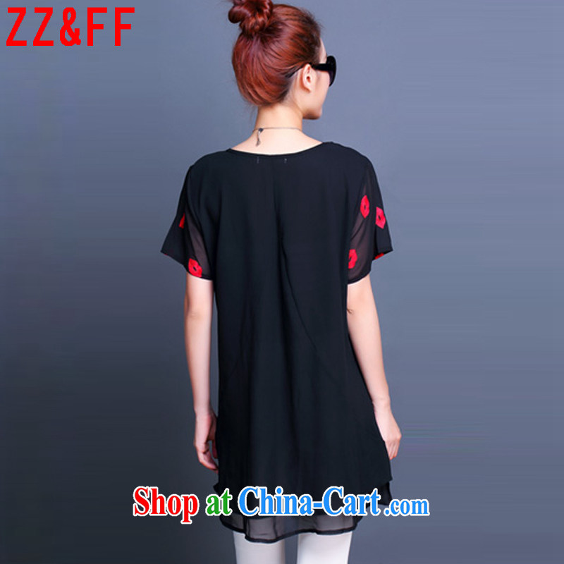 ZZ &FF 2015 summer new, larger female loose snow woven double beauty dress shirt solid female LYQ 6677 black XXXXXL, ZZ &FF, shopping on the Internet