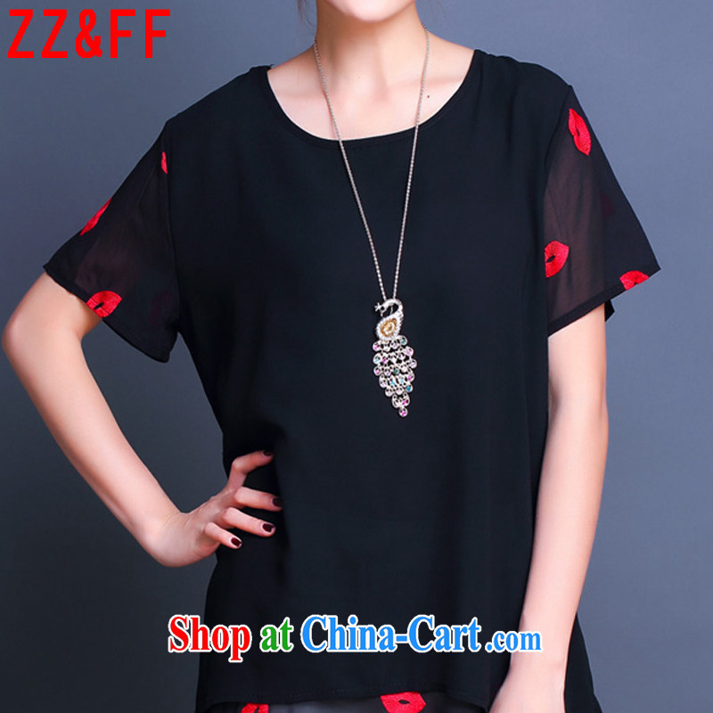 ZZ &FF 2015 summer new, larger female loose snow woven double beauty dress shirt solid female LYQ 6677 black XXXXXL, ZZ &FF, shopping on the Internet