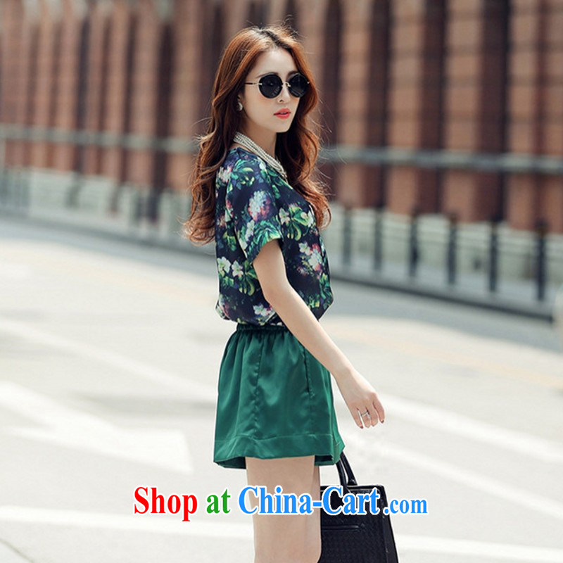 Ms Elsie Leung, politically 2015 Summer in Europe and the Code's new emphasis on MM stylish short-sleeve T shirts shorts snow woven two-piece lounge suite green. L poetry politically, shopping on the Internet