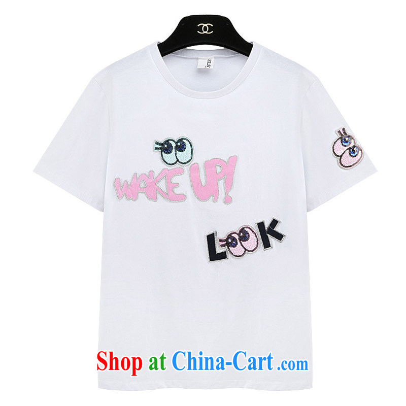 ZZ &FF 2015 Plus is indeed increasing, female leisure 200 Jack stamp T shirts stitching 9 Sub-unit 200 the commission Jack pants Two Piece Set with T shirt + toner pants XXXXXL (180 - 200 ) jack, ZZ &FF, shopping on the Internet