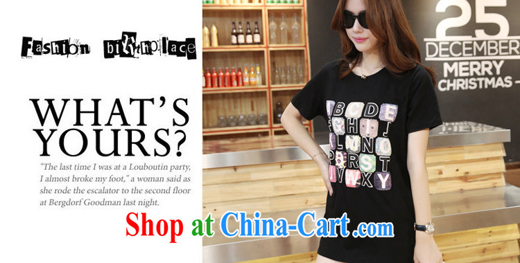 Mr MAK, exchange expertise and his sister, female 2015 summer new Korean loose video thin letter stamp, long T shirt T-shirt dress 5166 black XXXL pictures, price, brand platters! Elections are good character, the national distribution, so why buy now enjoy more preferential! Health