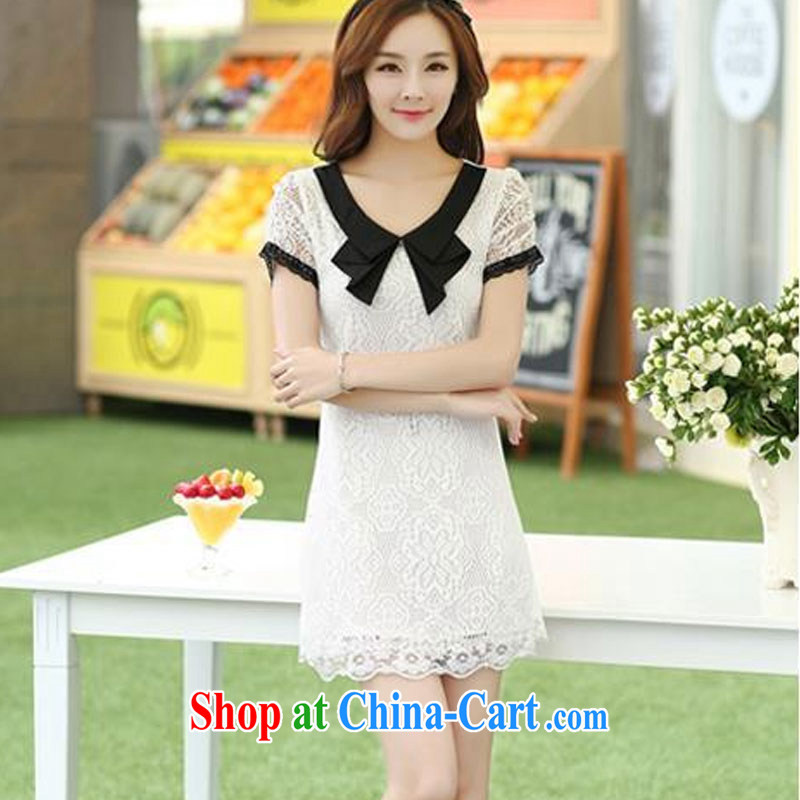 The 618 largest urges -- New Korean version graphics thin doll collar lace short-sleeved solid dress code the dress dresses YYY 1518 YZ black XL spring, the Latitude, and shopping on the Internet