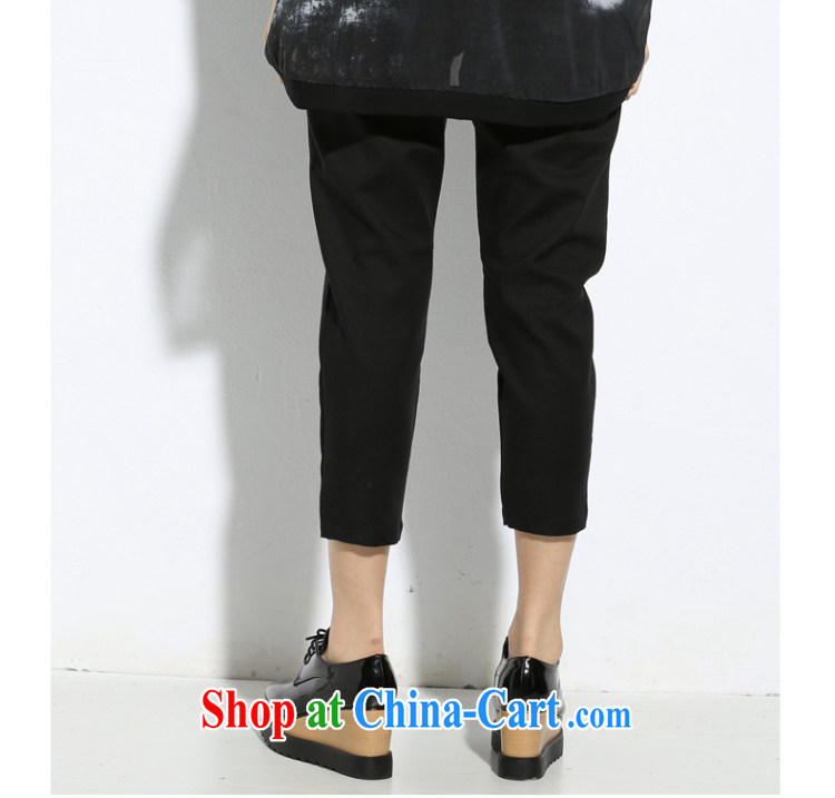 Eternal-soo and indeed increase, female 9 pants mm thick Korean summer New Products thick sister fat, video thin stylish 100 ground leisure elasticated loose pants black 2 XL pictures, price, brand platters! Elections are good character, the national distribution, so why buy now enjoy more preferential! Health