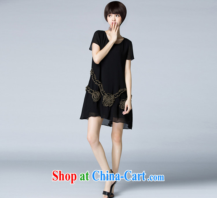 Yan Yan and snow 2015 summer new, larger female temperament snow woven stitching relaxed dress female LYQ 5326 black 4XL pictures, price, brand platters! Elections are good character, the national distribution, so why buy now enjoy more preferential! Health