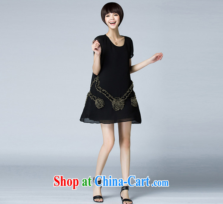 Yan Yan and snow 2015 summer new, larger female temperament snow woven stitching relaxed dress female LYQ 5326 black 4XL pictures, price, brand platters! Elections are good character, the national distribution, so why buy now enjoy more preferential! Health
