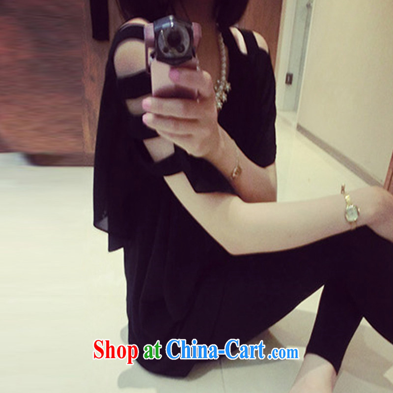 100 million new larger female thick MM summer 2015 new Snow woven shirts Korean video thin thick sister a black skirt XXXXL, 100 million new, shopping on the Internet