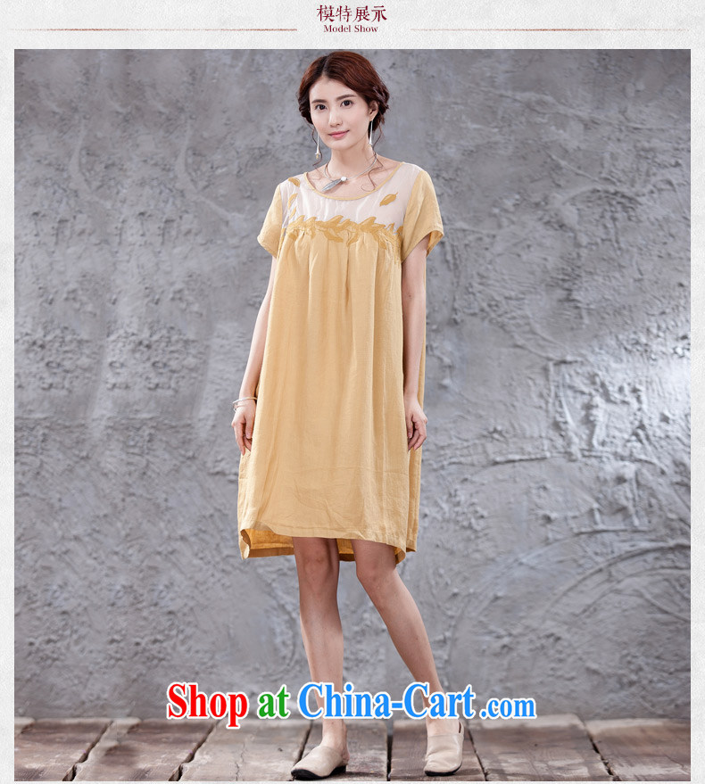 Xiao Nan Guo Yi People, female short-sleeved embroidery European root yarn thin cotton the dresses girls summer arts Solid Color skirts blue M (brassieres 108 CM) pictures, price, brand platters! Elections are good character, the national distribution, so why buy now enjoy more preferential! Health