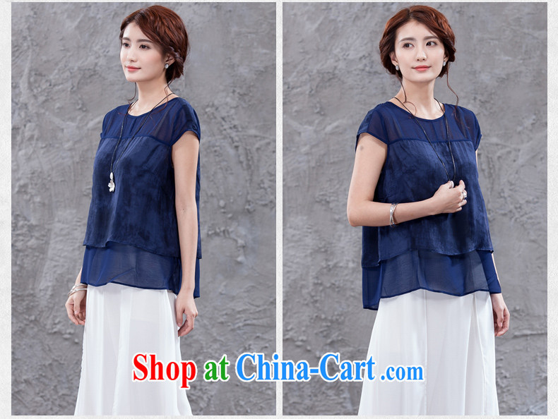 Xiao Nan Guo Yi, drunk the dumping smoke, female literary summer short-sleeved T-shirt short sauna silk shirt loose blue XL (chest of 104 CM) pictures, price, brand platters! Elections are good character, the national distribution, so why buy now enjoy more preferential! Health