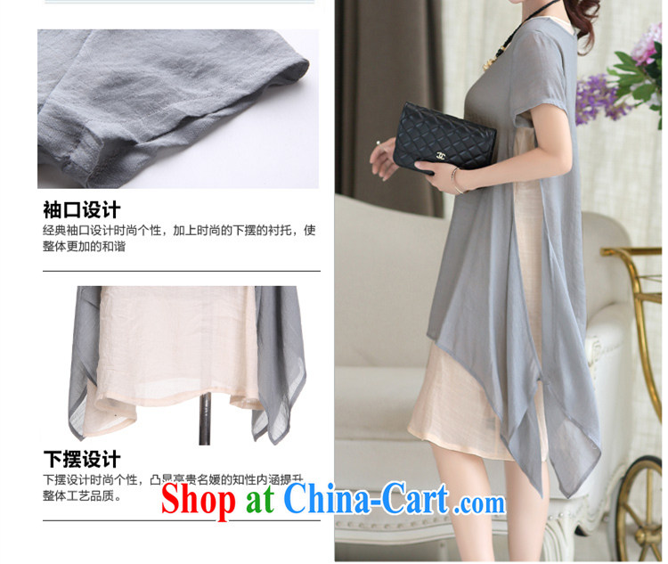 Dumping, summer 2015 new Korean version of the greater Code women mm thick retro short-sleeved loose video thin cotton the dresses girls light gray XXL pictures, price, brand platters! Elections are good character, the national distribution, so why buy now enjoy more preferential! Health