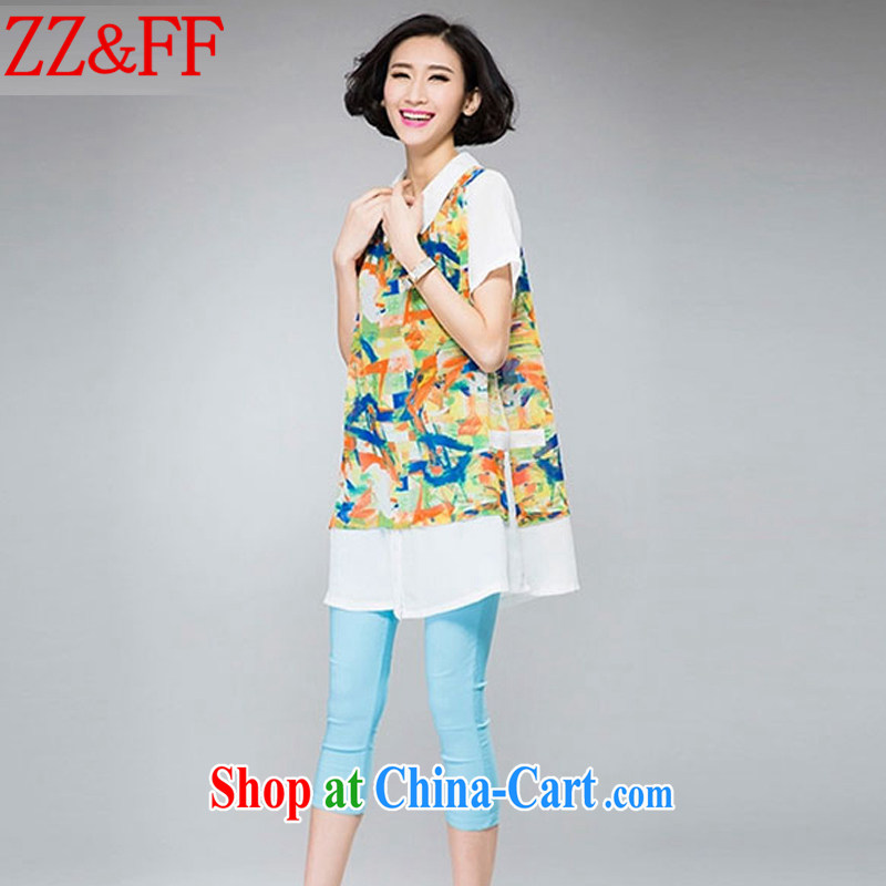 ZZ &FF 2015 summer new large, female, long, snow beauty woven shirts shirt female XFS 8066 orange XXXXL, ZZ &FF, shopping on the Internet