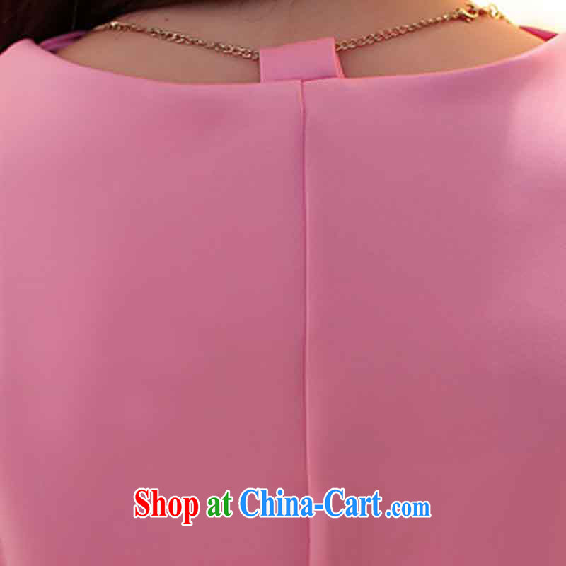 Lean forward, summer 2015 new, larger women mm thick loose the fat increase graphics thin beauty expertise sister short-sleeved dresses pink XXXXL, dumping, and shopping on the Internet