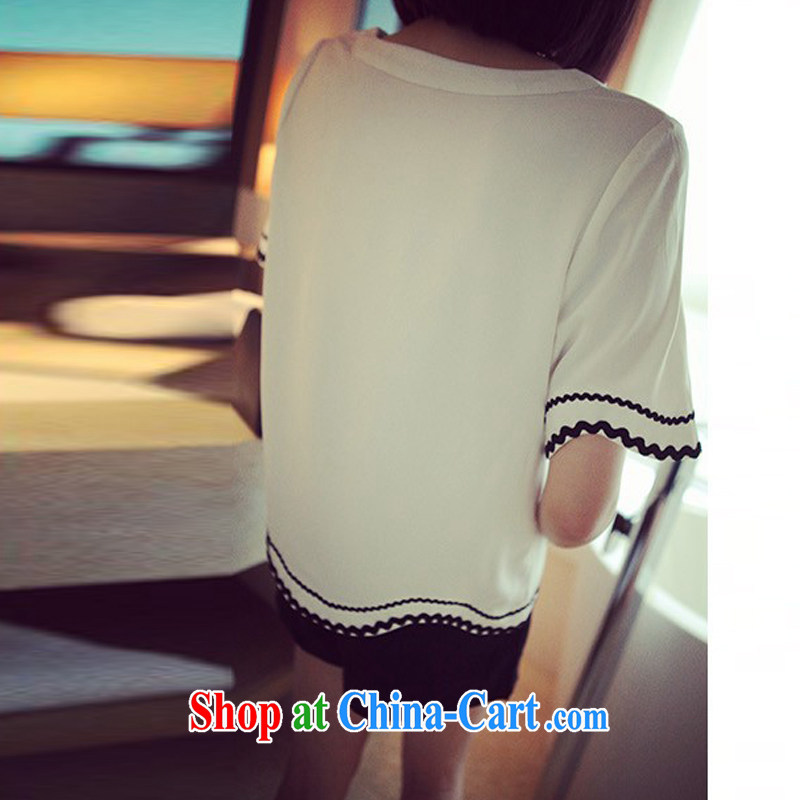 100 million new 2015 summer new Korean version on the MM code female short-sleeved video thin T shirts loose shorts two piece women black XXXXL, 100 million new, shopping on the Internet