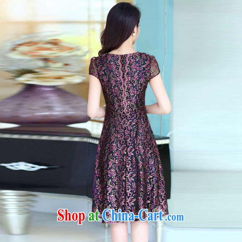 Van Gogh 倲 2015 summer new women beauty with large upscale silk lace short-sleeved dresses summer XF 22 photo color XXXL, Van Gogh 倲 (FanDong), online shopping
