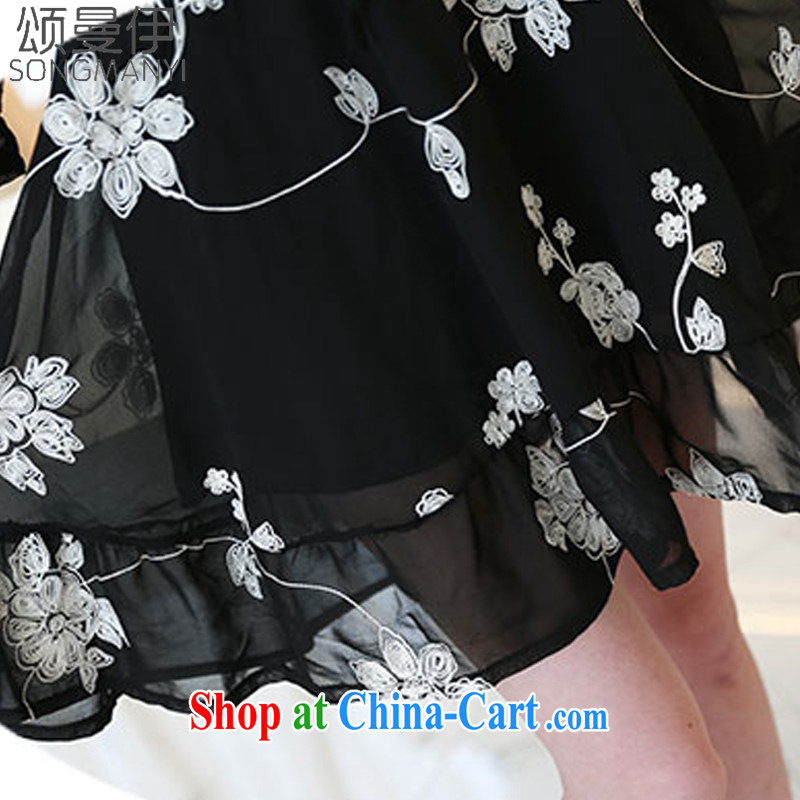 Also, the 2015 summer new, indeed the XL thick MM elasticated waist beauty dresses embroidered hit the color code dress 5168 black XXXXXL, of Manchester, and, shopping on the Internet