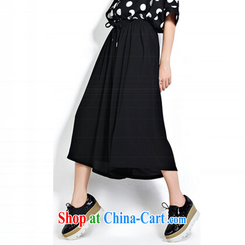She concluded her card the fat increase, female 200 Jack summer thick sister pants 2015 Korean version of the new, focused on the girl, relaxed and stylish, pants and skirts are black, she concluded her card (SHAWADIKA), online shopping