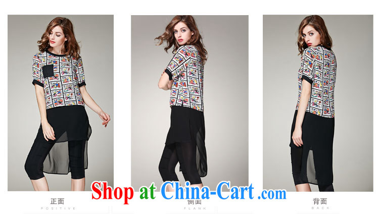 Elizabeth and 2015 new Summer in Europe and America, the female snow woven stitching Web yarn long, short-sleeved stamp T shirts, T-shirt black 5 XL pictures, price, brand platters! Elections are good character, the national distribution, so why buy now enjoy more preferential! Health