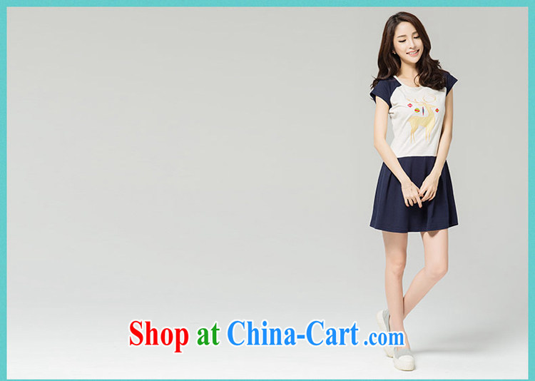 Optimize m Beauty package-mail delivery 2015 summer 200 Jack mm thick stitching short-sleeved dresses and indeed increase, female animal embroidered skirt blue 5 XL recommendations 185 - 205 Jack pictures, price, brand platters! Elections are good character, the national distribution, so why buy now enjoy more preferential! Health