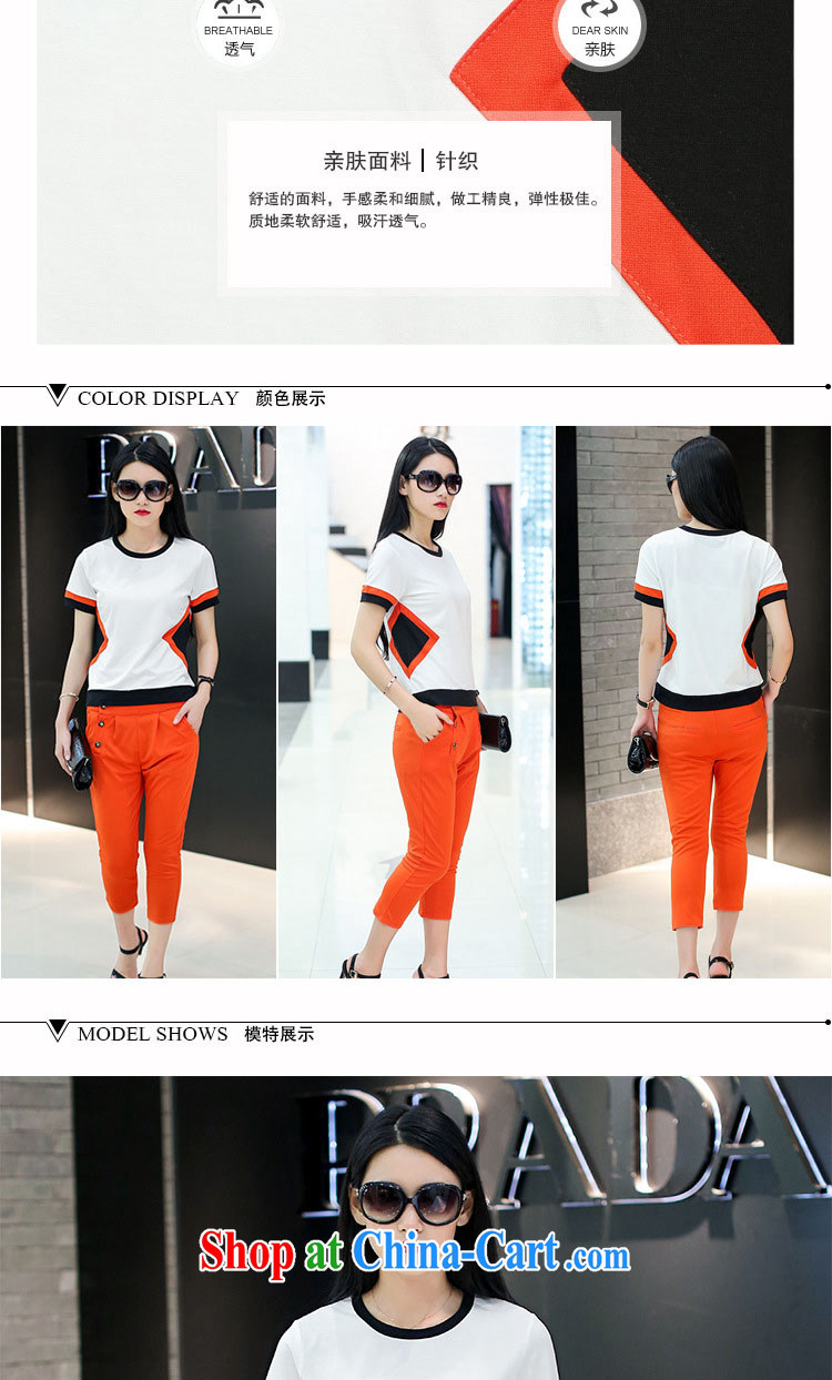 Europe Txin larger female summer 200 Jack video thin leisure suite with round collar shirt T loose 7 pants Korean two-piece thin and thick XL white T shirt + orange 7 pants 5 XL/180 - 200 Jack pictures, price, brand platters! Elections are good character, the national distribution, so why buy now enjoy more preferential! Health