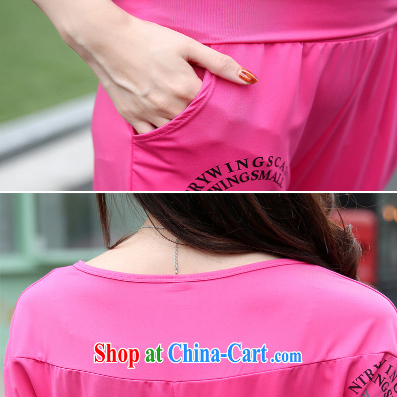 Wing Yi Lian 2015 summer new Korean leisure the Code women's clothing a short-sleeved shirt T, Yi campaign kit two piece black 4XL weight 165 - 190 jack, butterfly Yi Lian (DIEYILIAN), online shopping