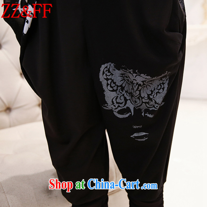 ZZ &FF 2015 summer new, larger female, long, cultivating short-sleeve and trouser press kit female DX 9106 black XXXL, ZZ &FF, shopping on the Internet