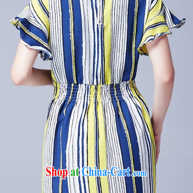 The Zaytun Unit language code female summer 2015 new 200 Jack mm thick color streaks the waist graphics thin cotton the dresses S 2928 #yellow 5 XL, coral blue, and shopping on the Internet