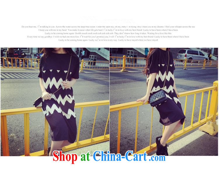 EITAI larger women 2015 new summer Korean black-and-white spell color snow woven dresses black XL pictures, price, brand platters! Elections are good character, the national distribution, so why buy now enjoy more preferential! Health