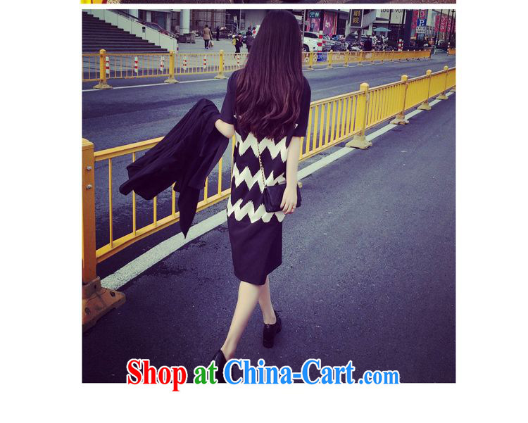 EITAI larger women 2015 new summer Korean black-and-white spell color snow woven dresses black XL pictures, price, brand platters! Elections are good character, the national distribution, so why buy now enjoy more preferential! Health