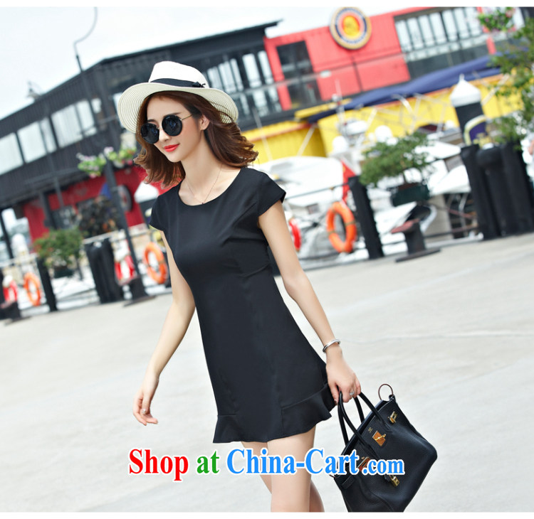 Political poetry 2015 the Code women mm thick new summer decor, dresses Jack thick sister Korean short-sleeved A field skirt black 3 XL pictures, price, brand platters! Elections are good character, the national distribution, so why buy now enjoy more preferential! Health
