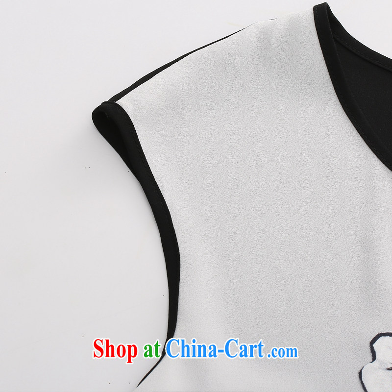 The Mak the familiar with the Code women summer 2015 new thick mm round-collar sleeveless stamp graphics thin shirt 352366389 white 5XL, former Yugoslavia, Mak, and shopping on the Internet