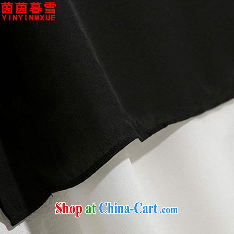 Yan Yan, snow 2015 summer new, larger women are seen wearing short-sleeved shirts T plus 7 wheelchair accessible leisure two-piece women TZ 8079 black 4XL, Yan Yan, Xue (yinyinmuxue), online shopping