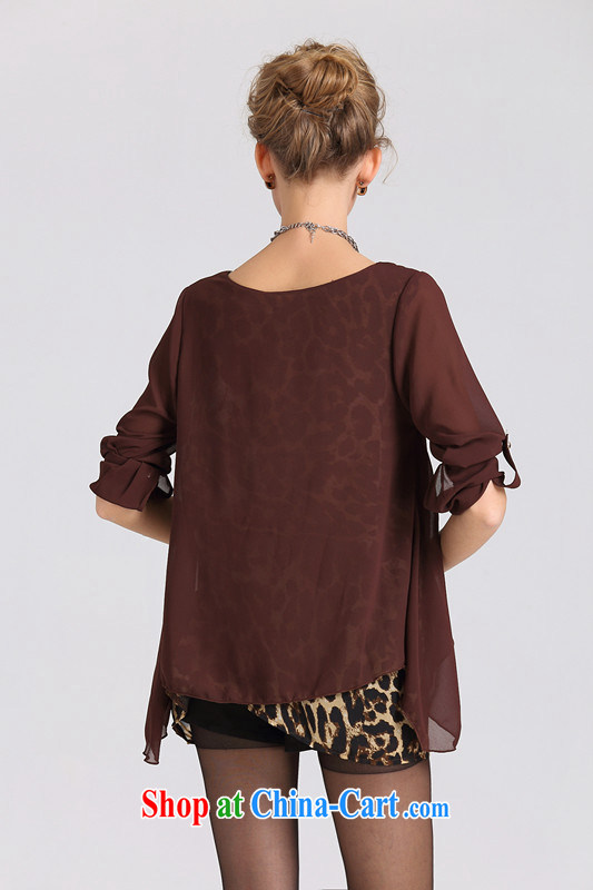Yan Yan and snow 2015 summer new, larger female sexy Leopard stitching snow woven shirts female XFS 1915 brown XXXL pictures, price, brand platters! Elections are good character, the national distribution, so why buy now enjoy more preferential! Health