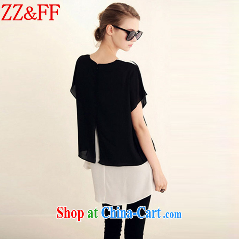 ZZ &FF summer 2015 with new, larger women Beauty Fashion short-sleeved T shirts 7 pants leisure two-piece women 8079 TZ black XXXXL, ZZ &FF, shopping on the Internet