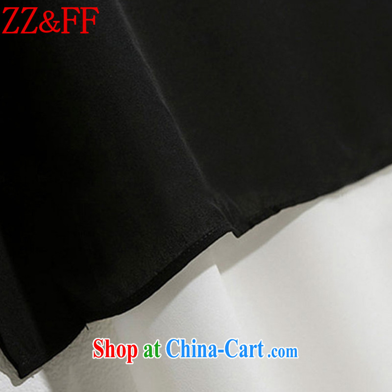 ZZ &FF summer 2015 with new, larger women Beauty Fashion short-sleeved T shirts 7 pants leisure two-piece women 8079 TZ black XXXXL, ZZ &FF, shopping on the Internet