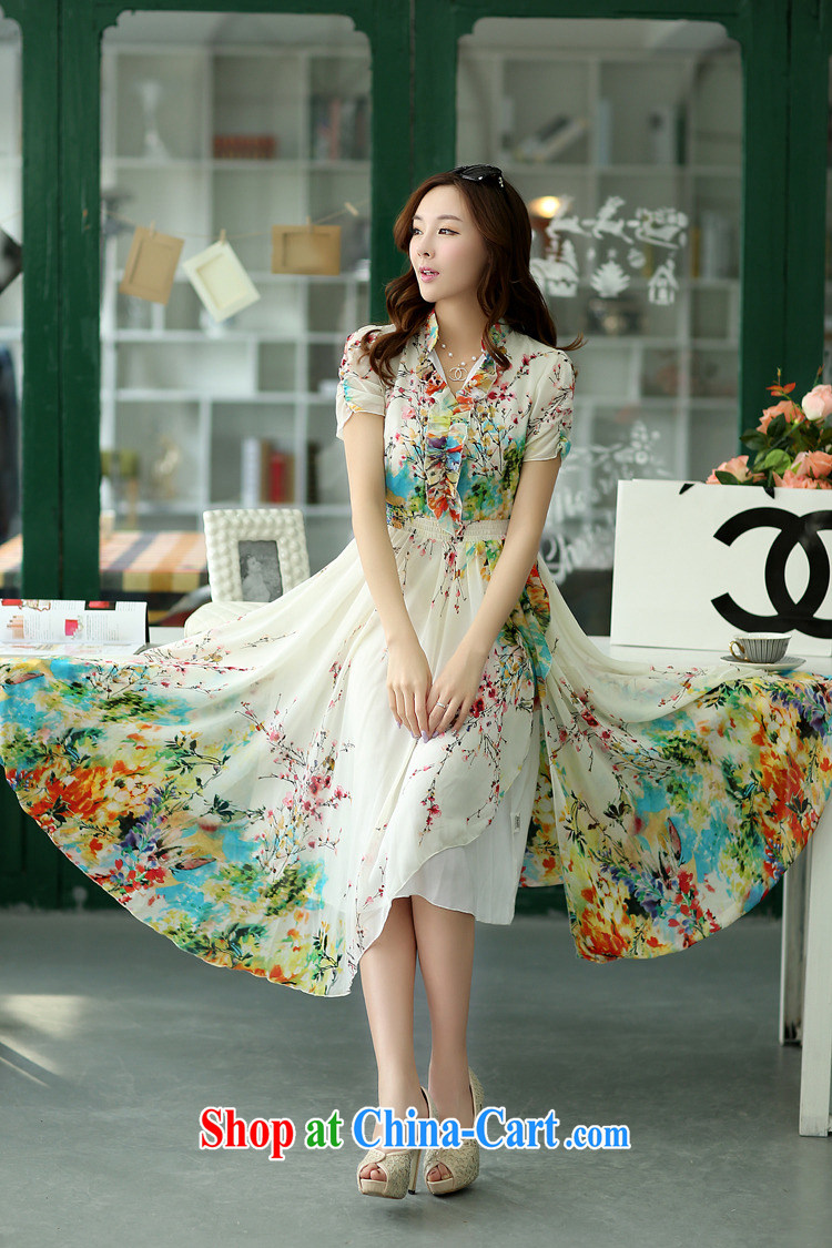 The US is still clothing 2015 spring and summer New Style bohemian long skirt video thin flouncing collar floral dresses beach skirts women, light green XXL pictures, price, brand platters! Elections are good character, the national distribution, so why buy now enjoy more preferential! Health