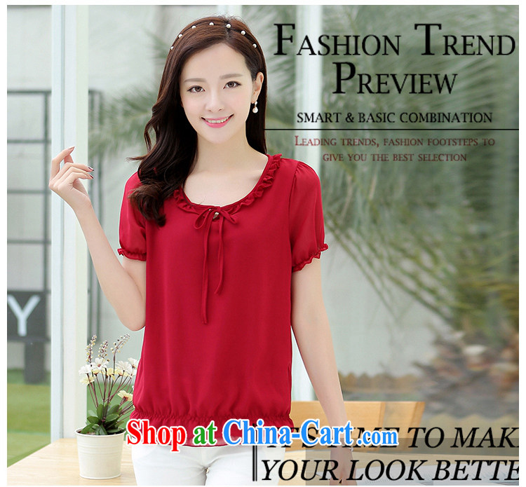 Autumn of 2015 children's new, larger female Korean round-collar flouncing graphics thin T-shirt short-sleeved snow woven shirts girls summer 352 wine red 4 XL pictures, price, brand platters! Elections are good character, the national distribution, so why buy now enjoy more preferential! Health